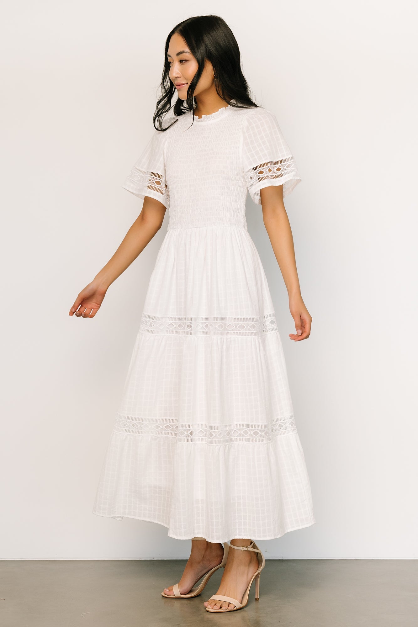 Loveland Geo Lace Maxi Dress | Off White - Baltic Born