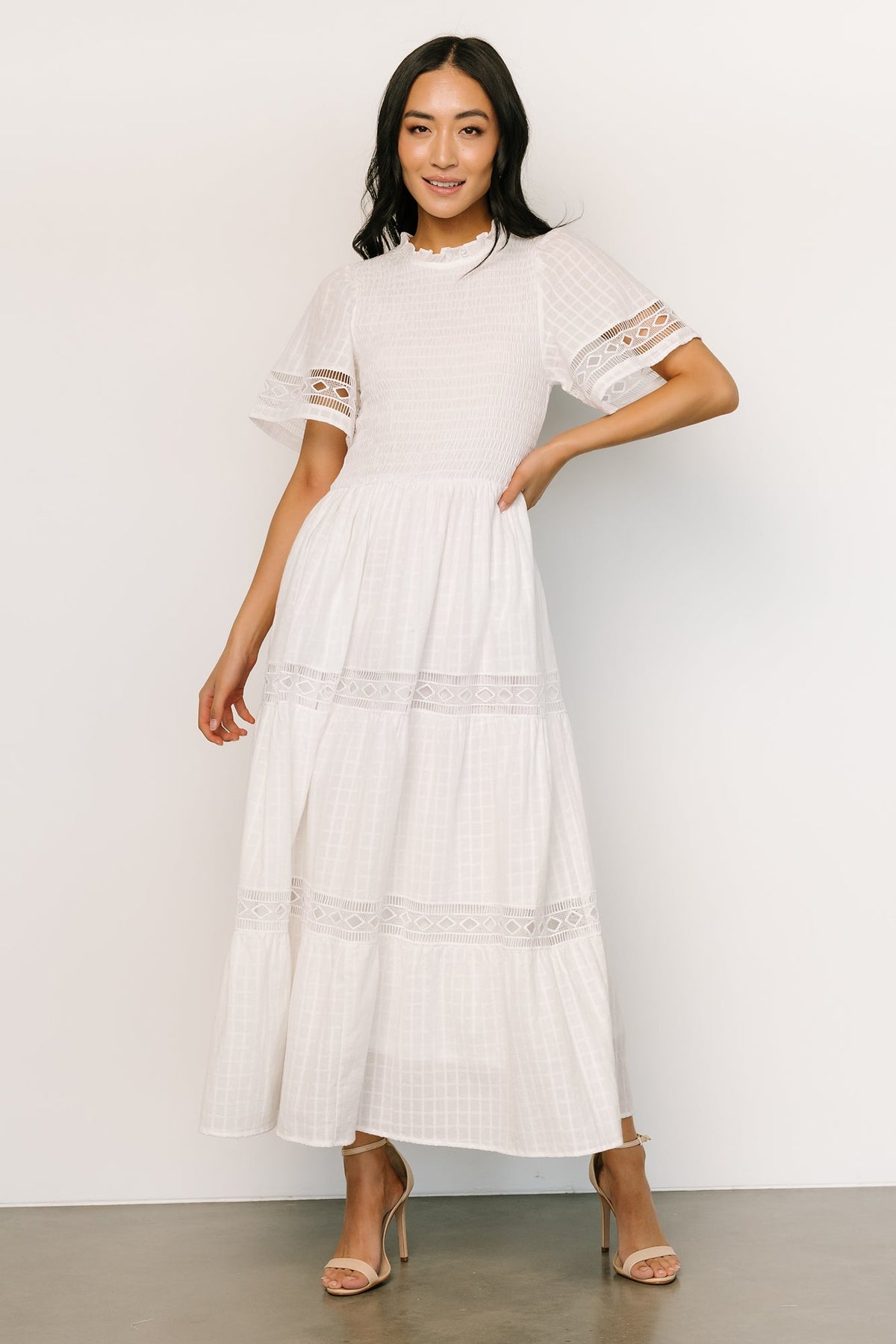 Loveland Geo Lace Maxi Dress | Off White | Baltic Born