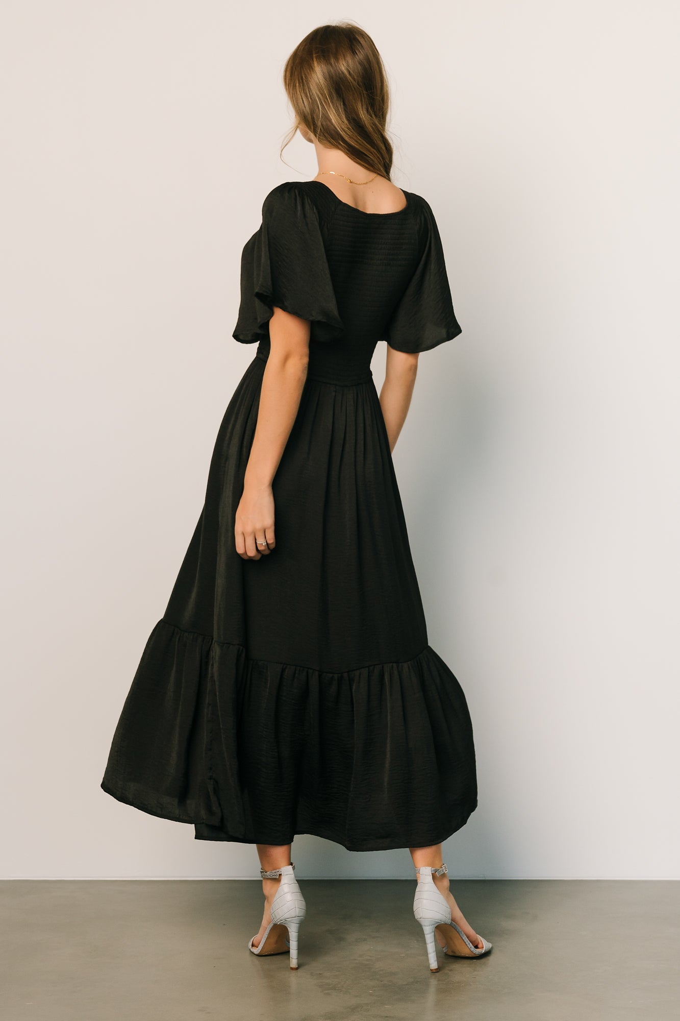 Lovell Smocked Midi Dress | Black - Baltic Born