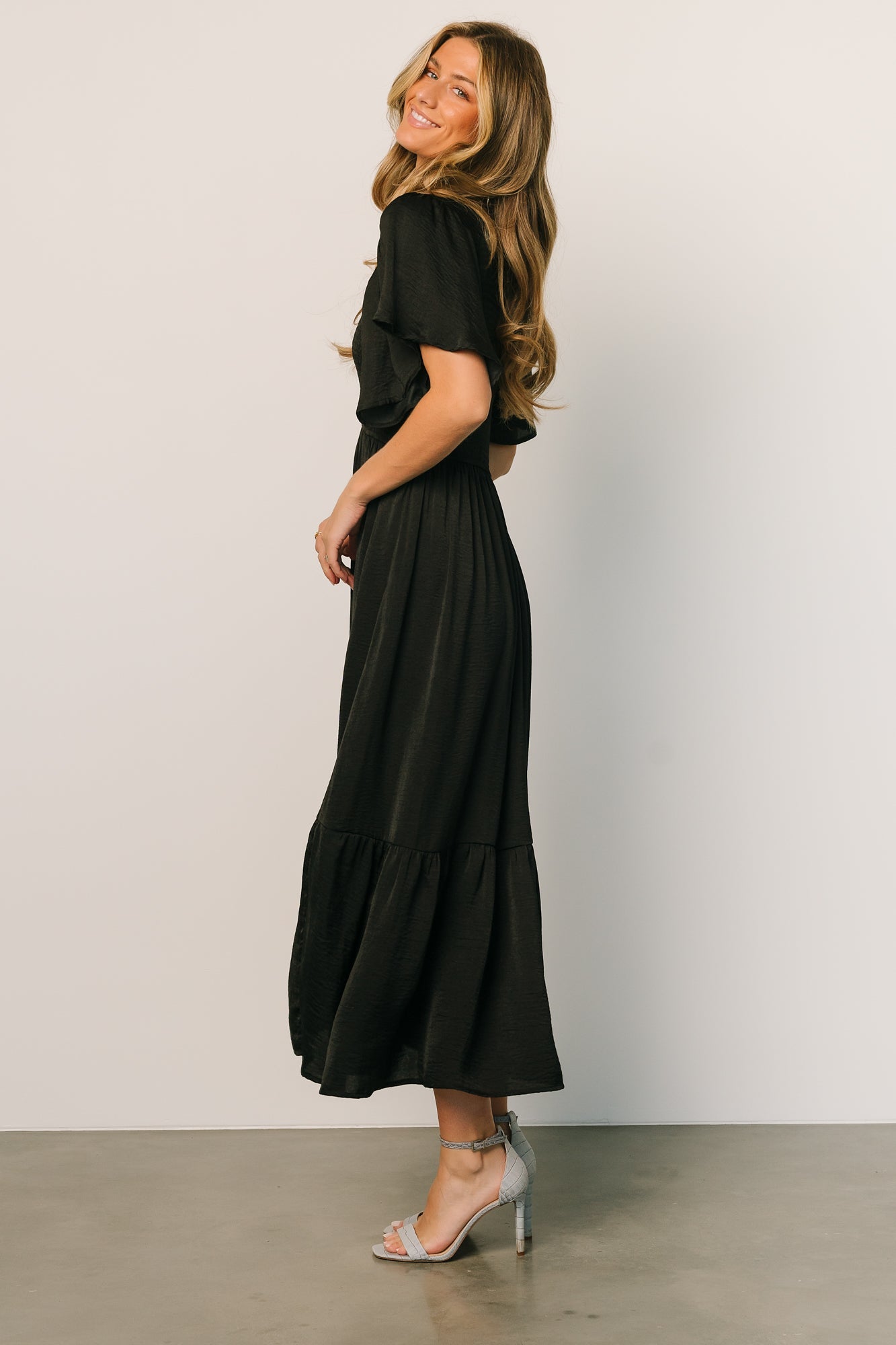 Lovell Smocked Midi Dress | Black - Baltic Born