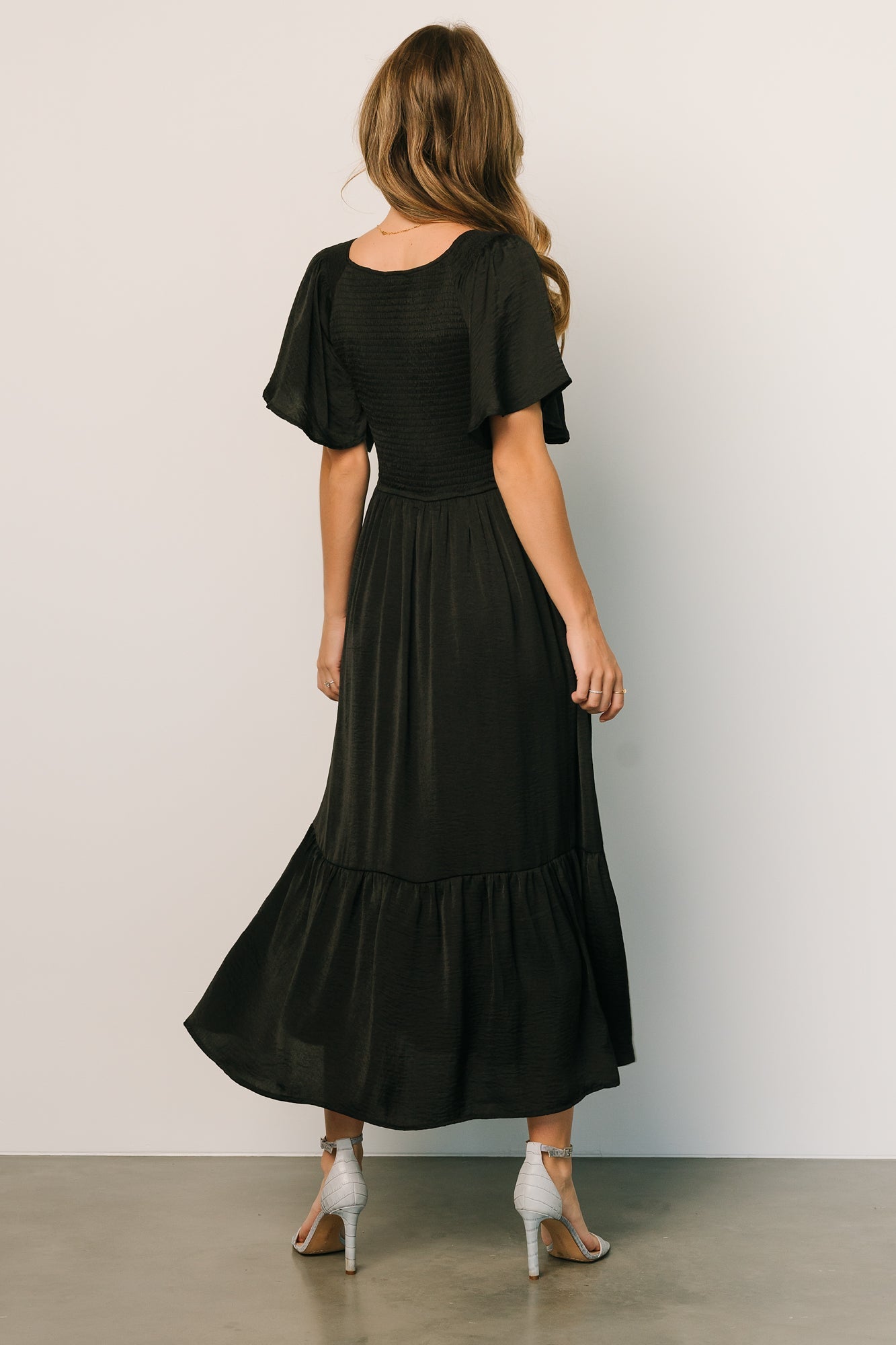 Lovell Smocked Midi Dress | Black - Baltic Born