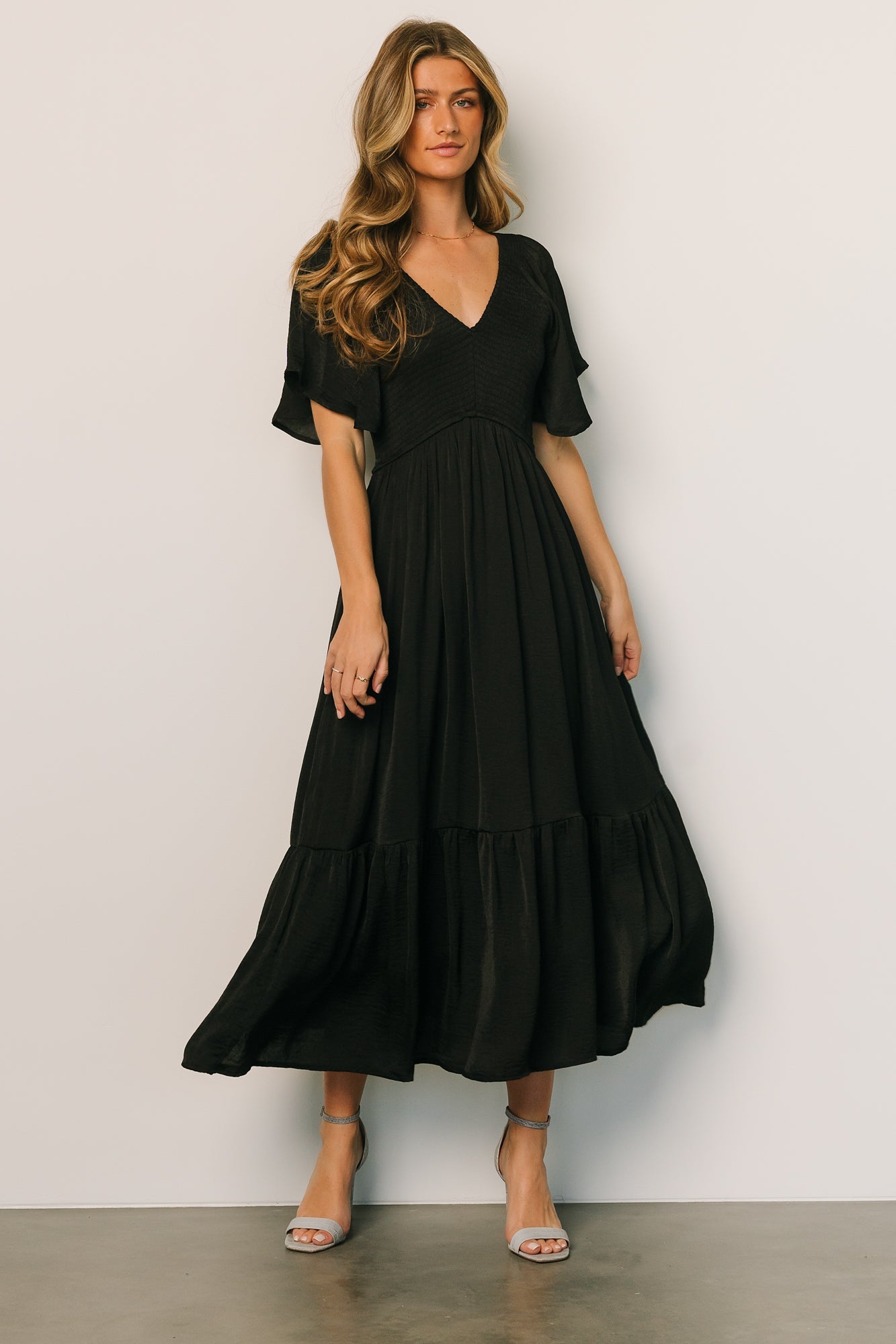 Olive Dreams Smocked Midi Dress