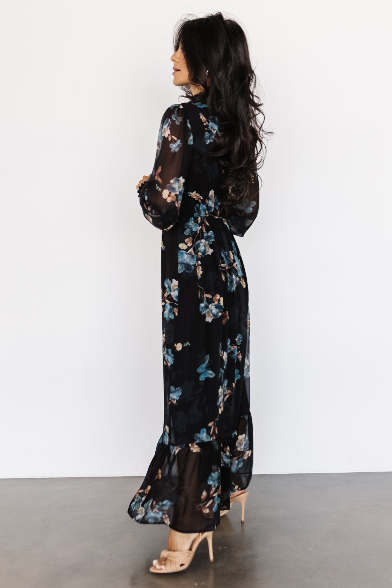 Luciana Maxi Dress | Black + Blue - Baltic Born