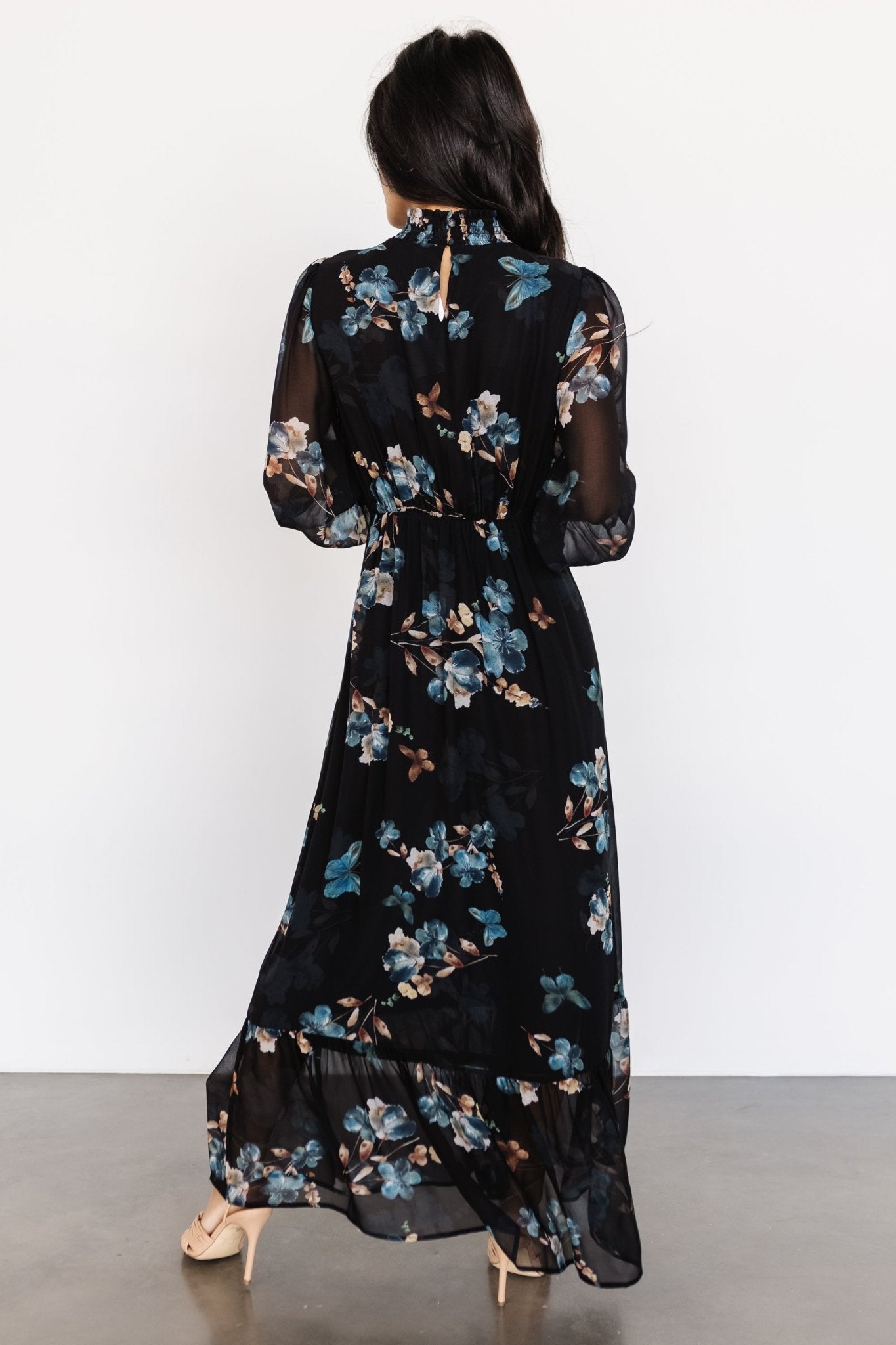 Luciana Maxi Dress | Black + Blue - Baltic Born