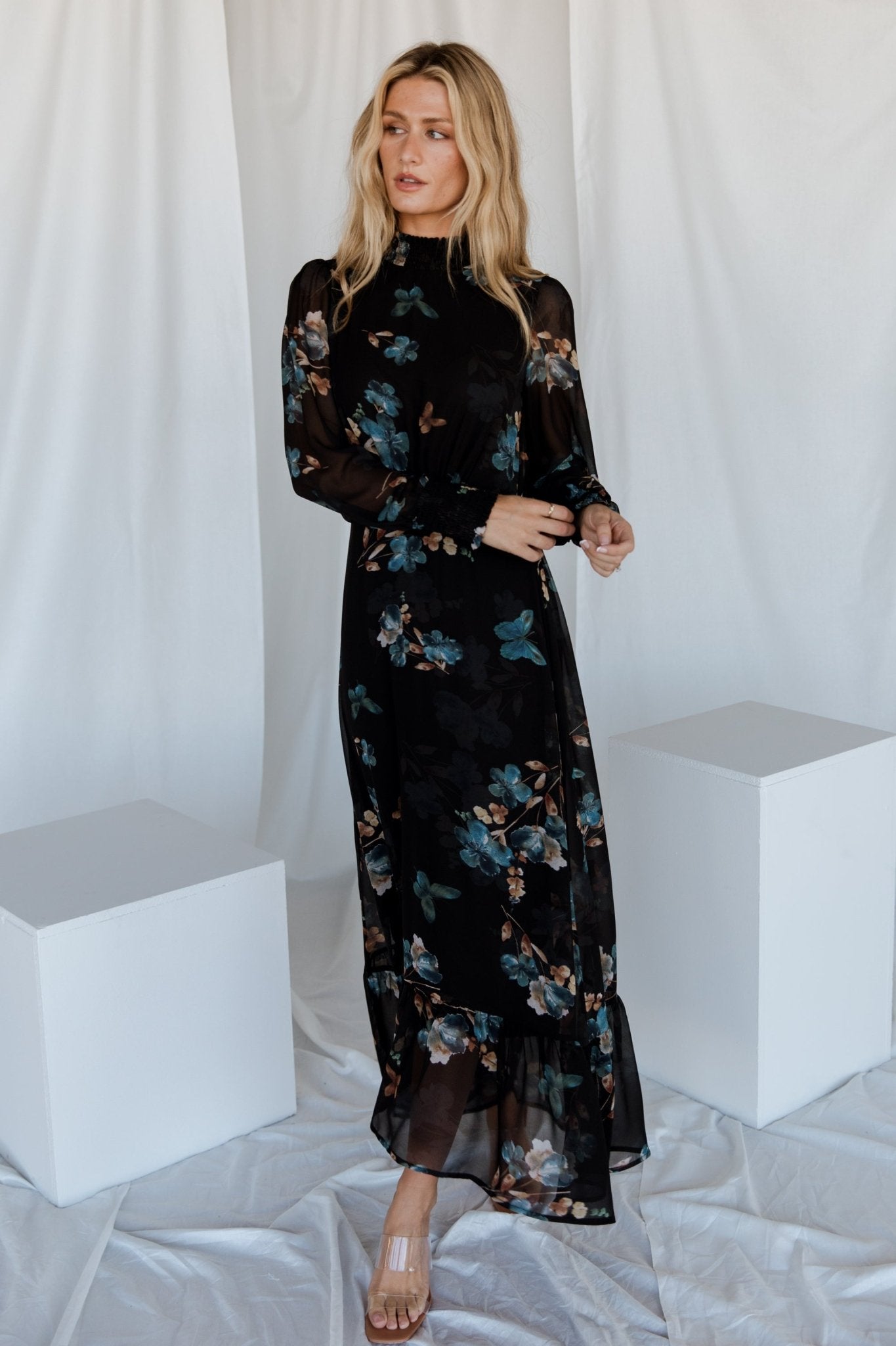 Luciana Maxi Dress | Black + Blue - Baltic Born