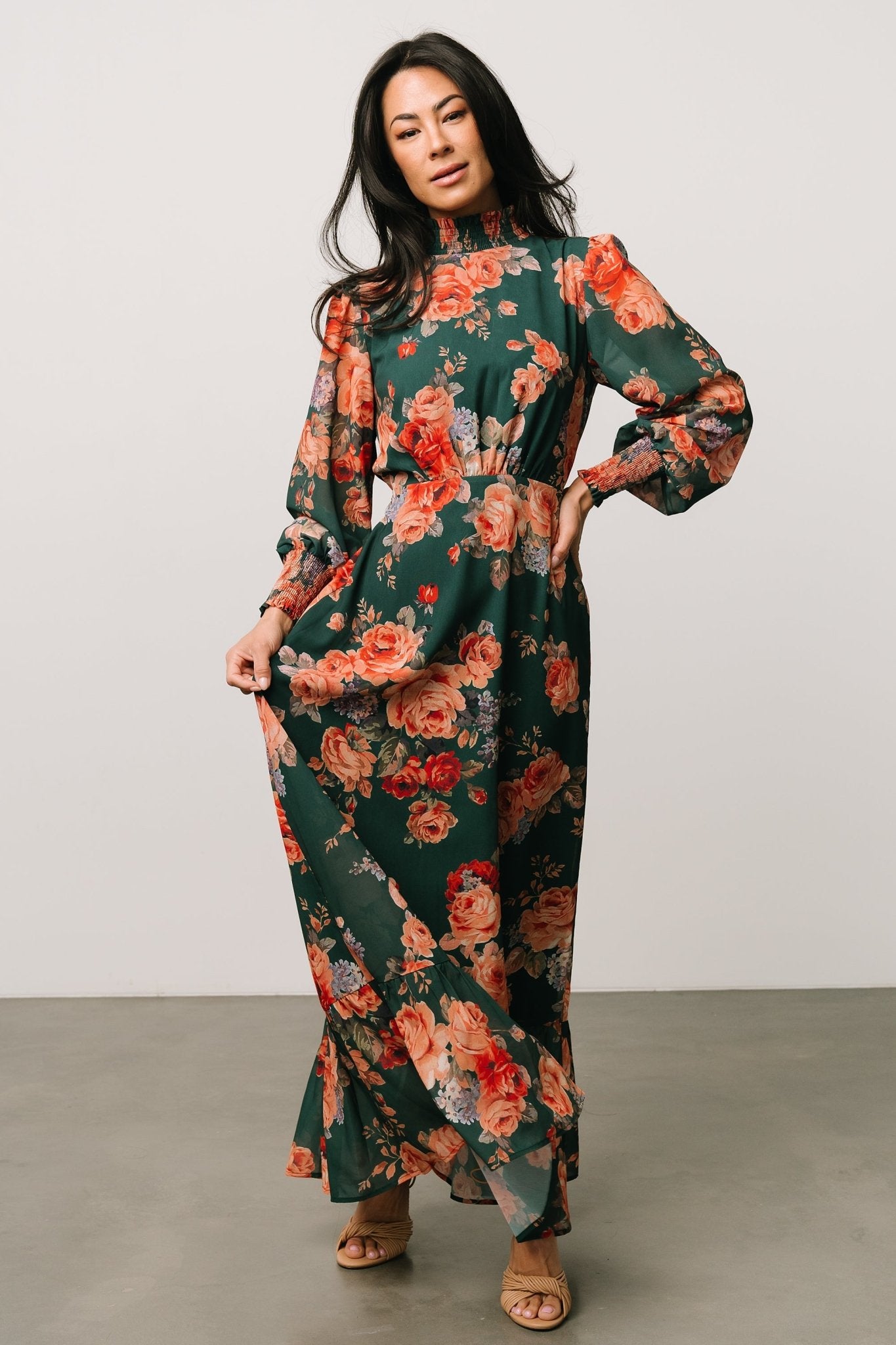 Luciana Maxi Dress | Green Multi - Baltic Born