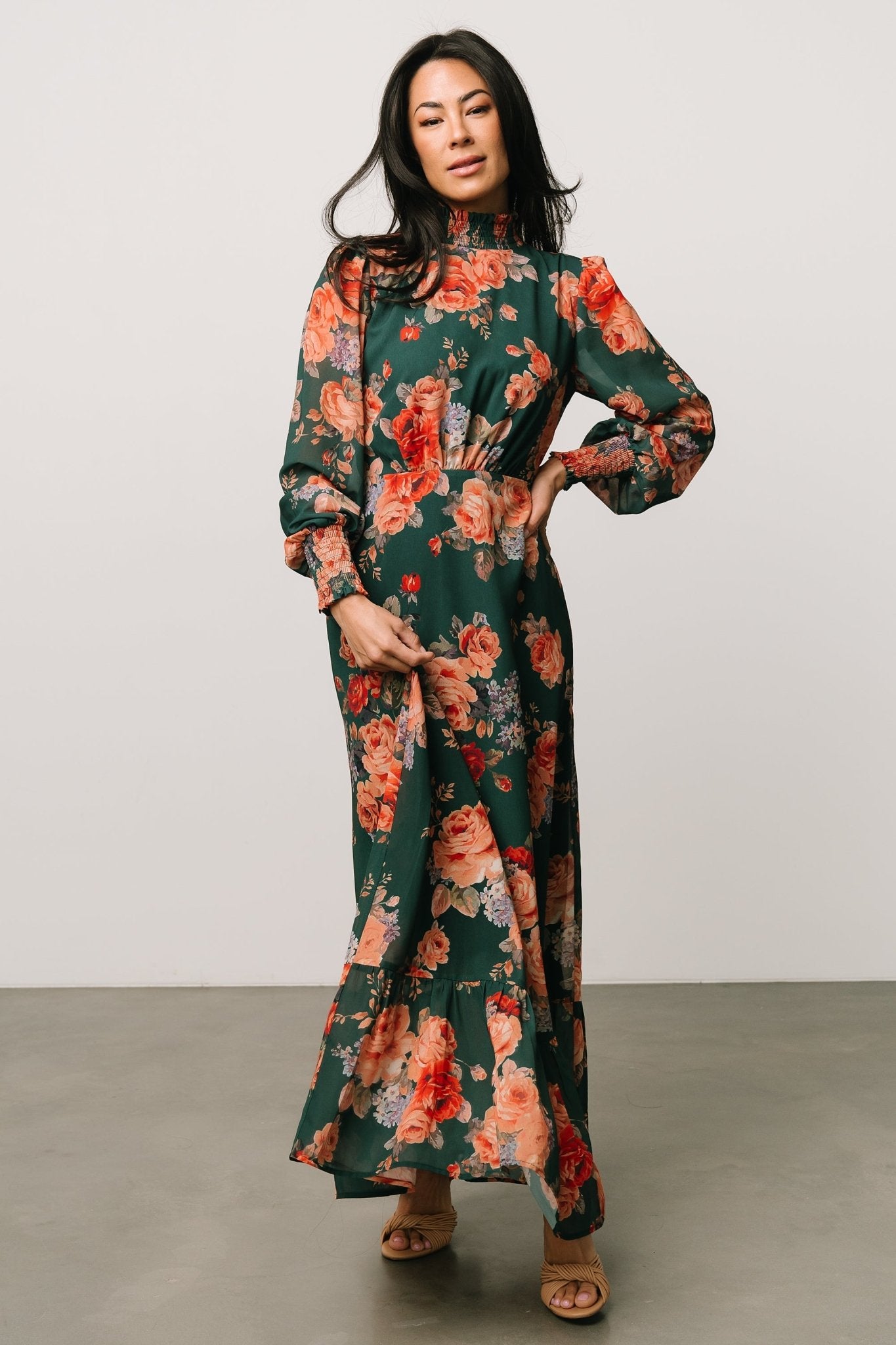 Luciana Maxi Dress | Green Multi - Baltic Born