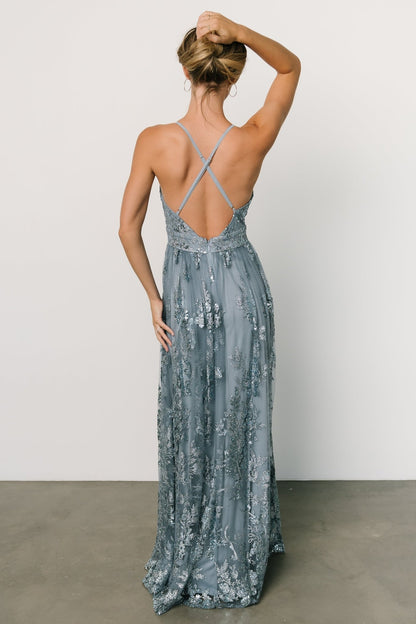 Lucienne Shimmer Maxi Gown | Blue - Baltic Born