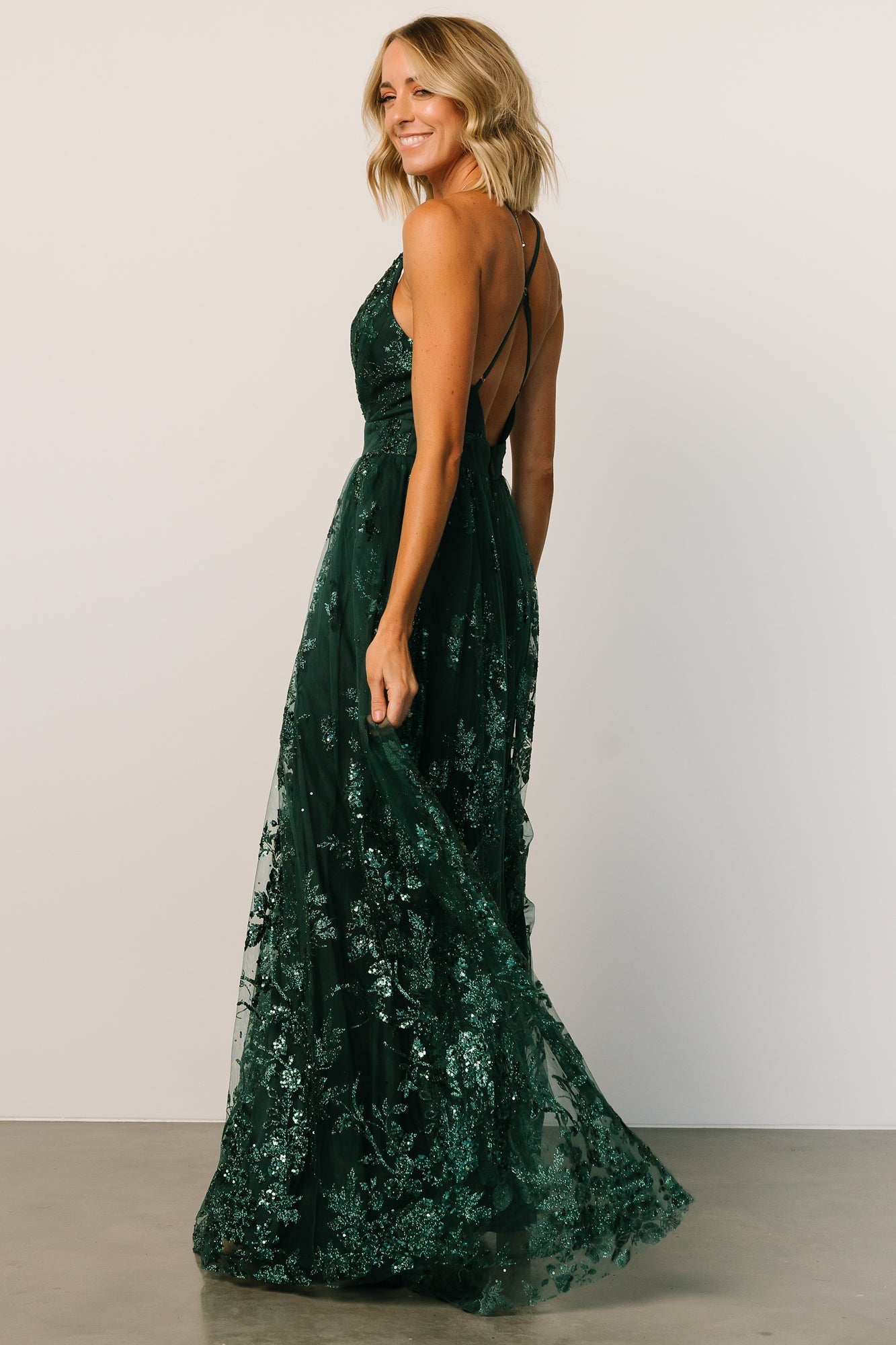 Lucienne Shimmer Maxi Gown | Emerald - Baltic Born