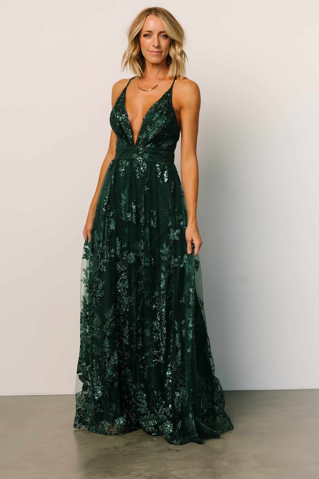 Lucienne Shimmer Maxi Gown | Emerald - Baltic Born