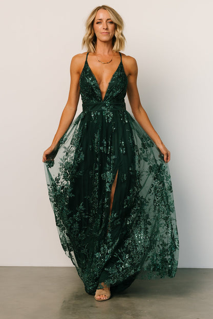 Lucienne Shimmer Maxi Gown | Emerald - Baltic Born