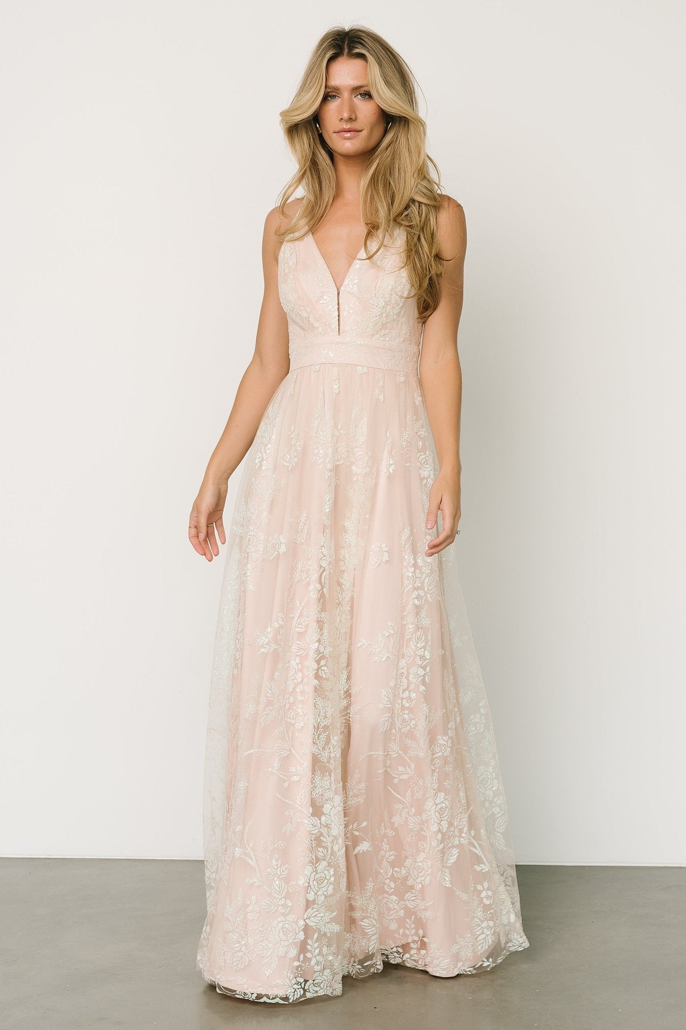 Lucienne Shimmer Maxi Gown | Ivory - Baltic Born