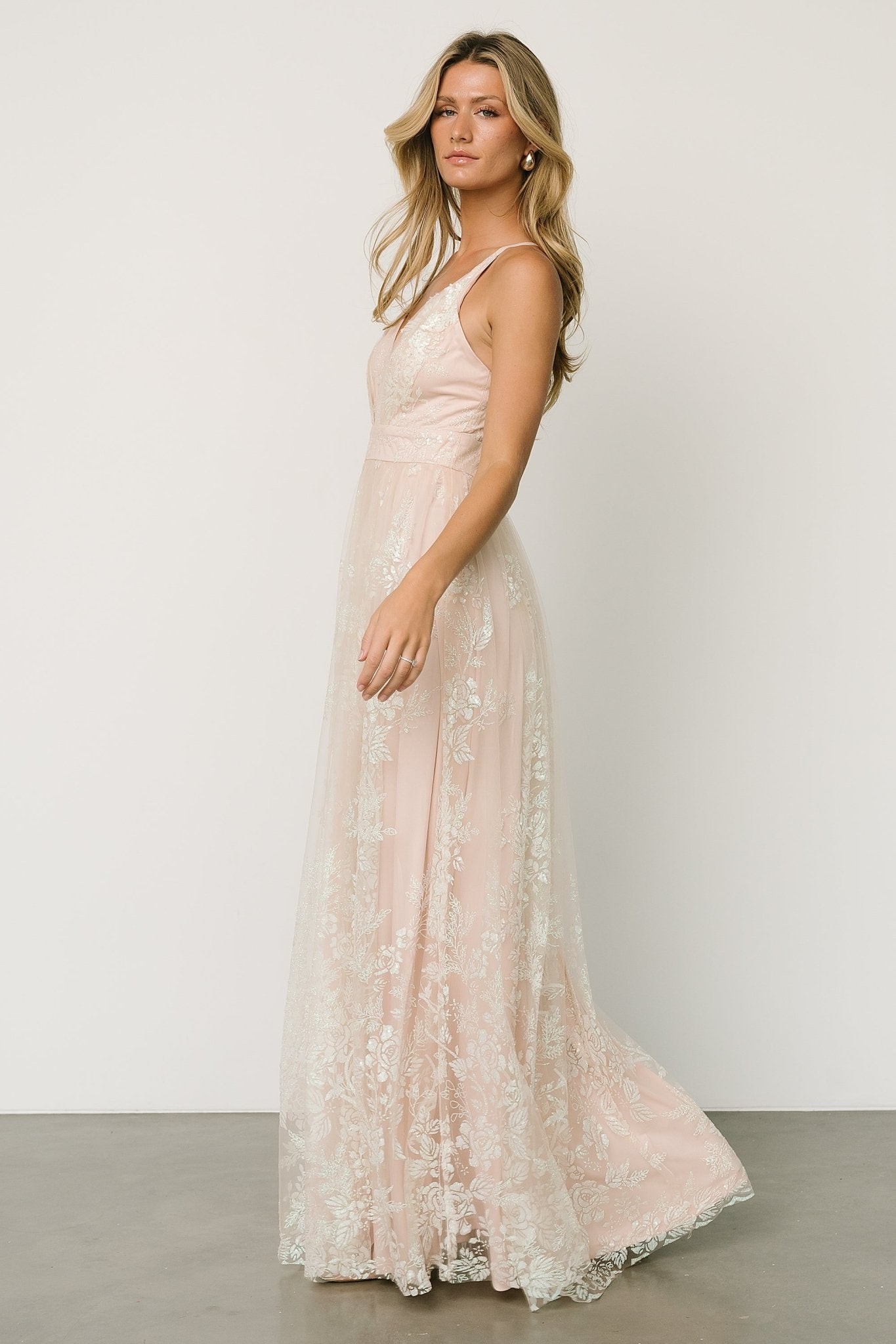 Lucienne Shimmer Maxi Gown | Ivory - Baltic Born