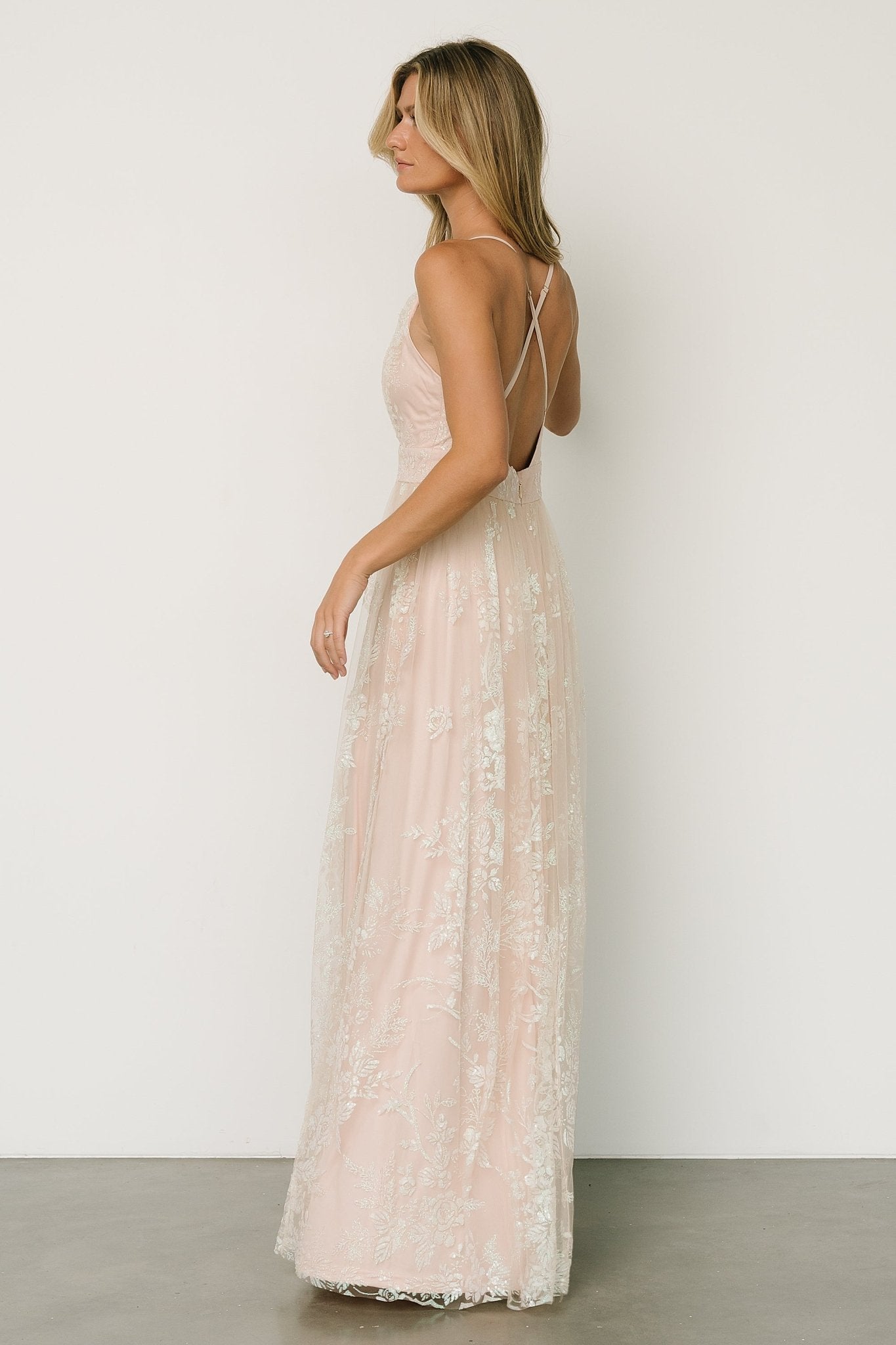 Lucienne Shimmer Maxi Gown | Ivory - Baltic Born