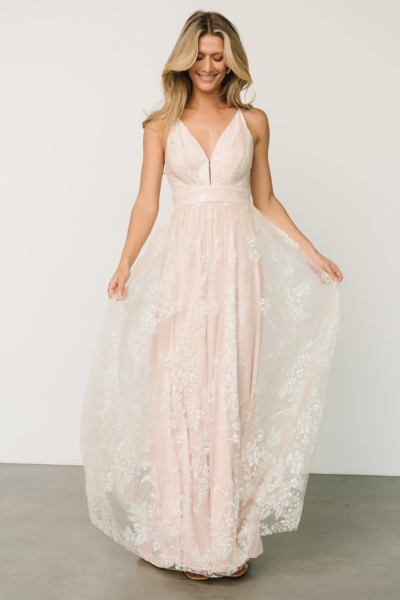 Lucienne Shimmer Maxi Gown | Ivory - Baltic Born