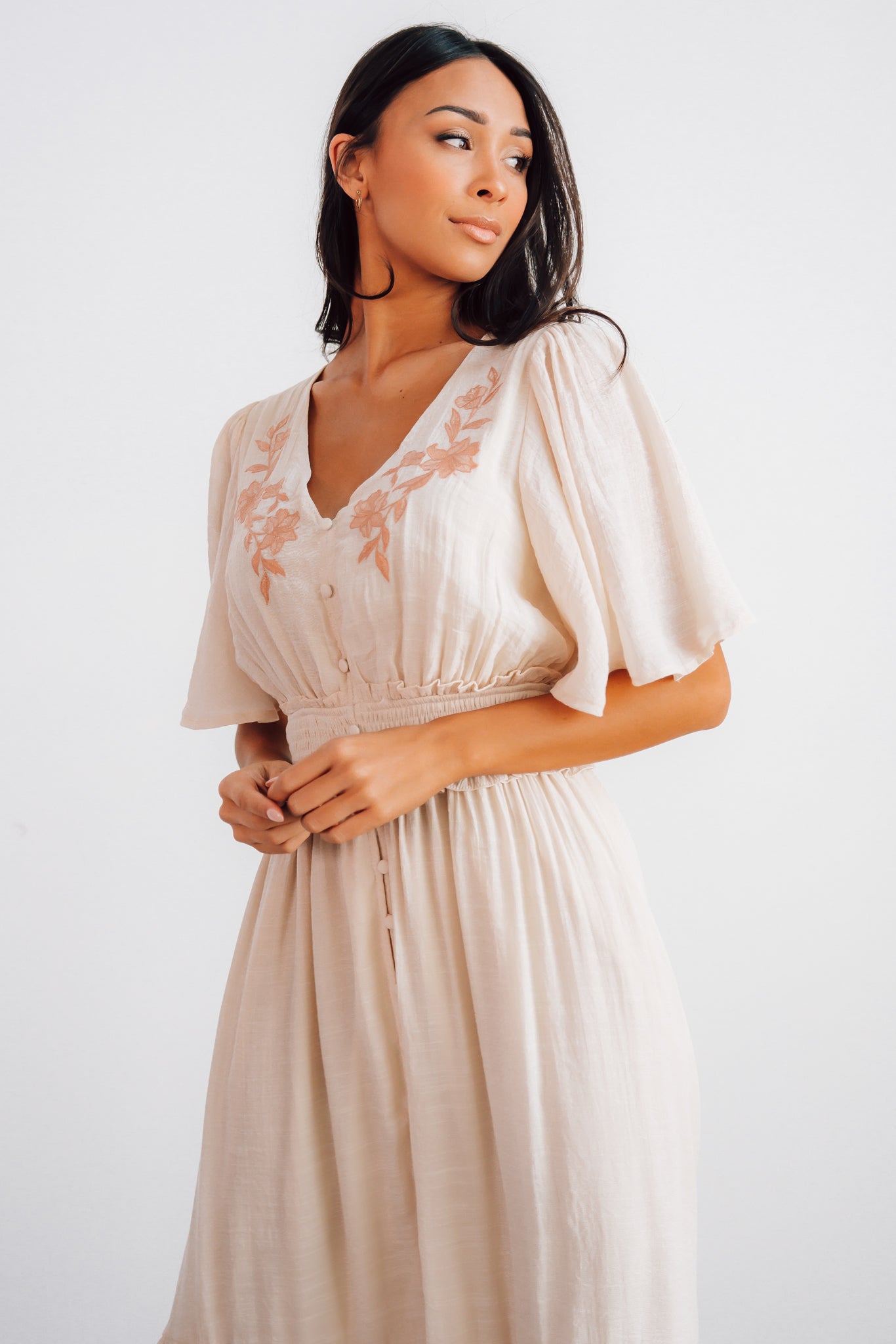 Luz Embroidered Maxi Dress | Natural - Baltic Born