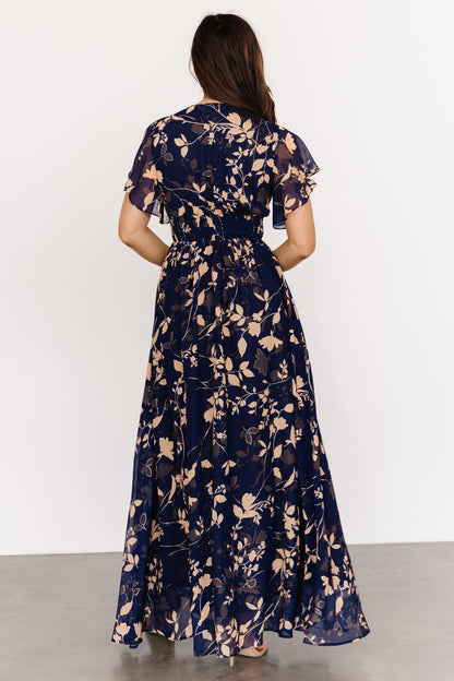 Lynlee Metallic Maxi Dress | Navy - Baltic Born