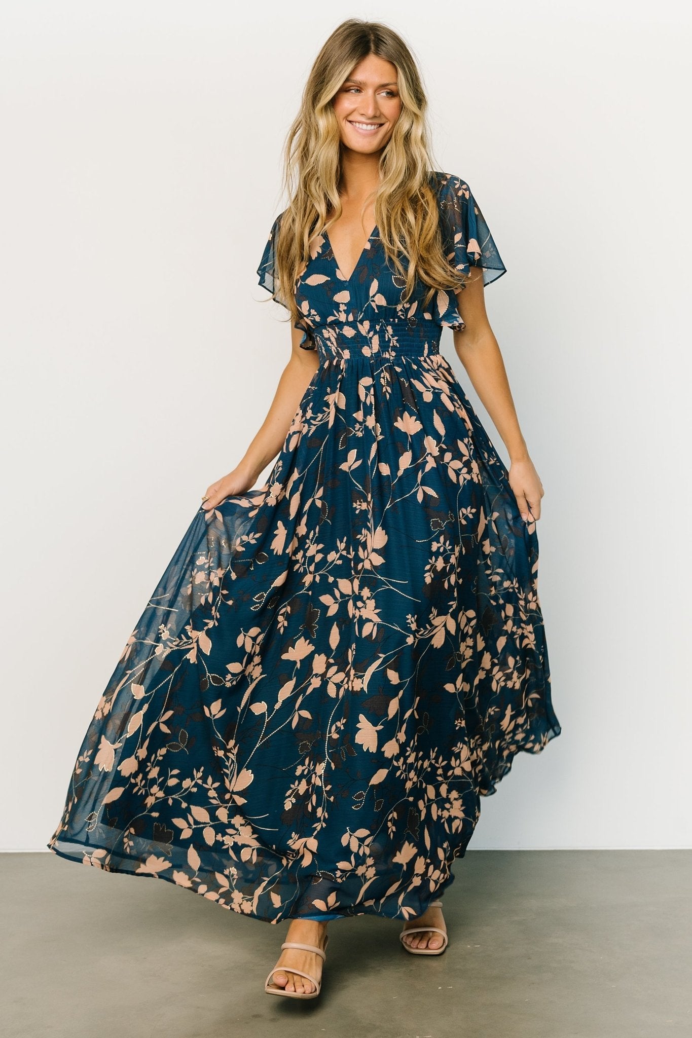 Lynlee Metallic Maxi Dress | Topaz - Baltic Born