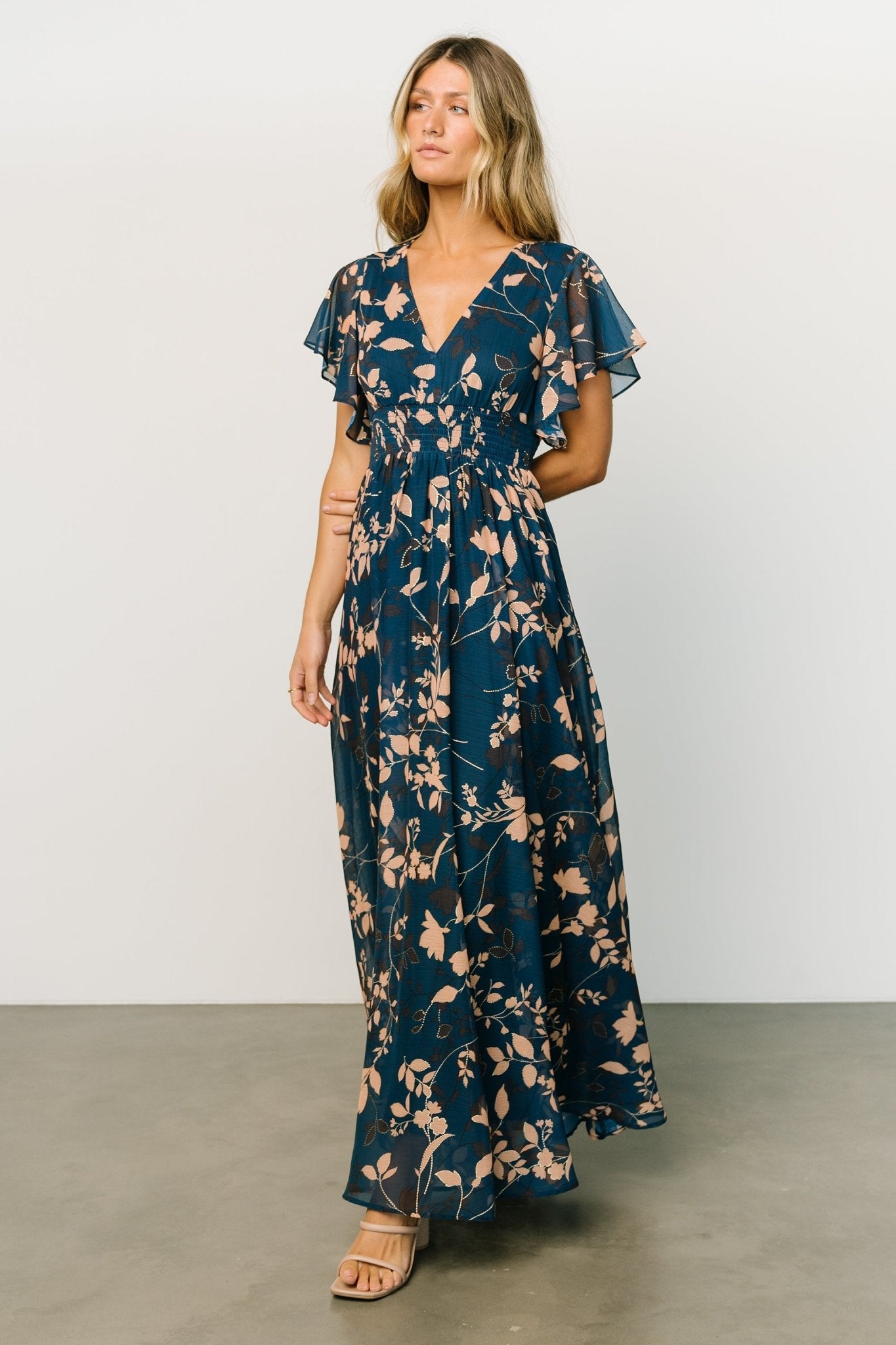 Lynlee Metallic Maxi Dress | Topaz - Baltic Born