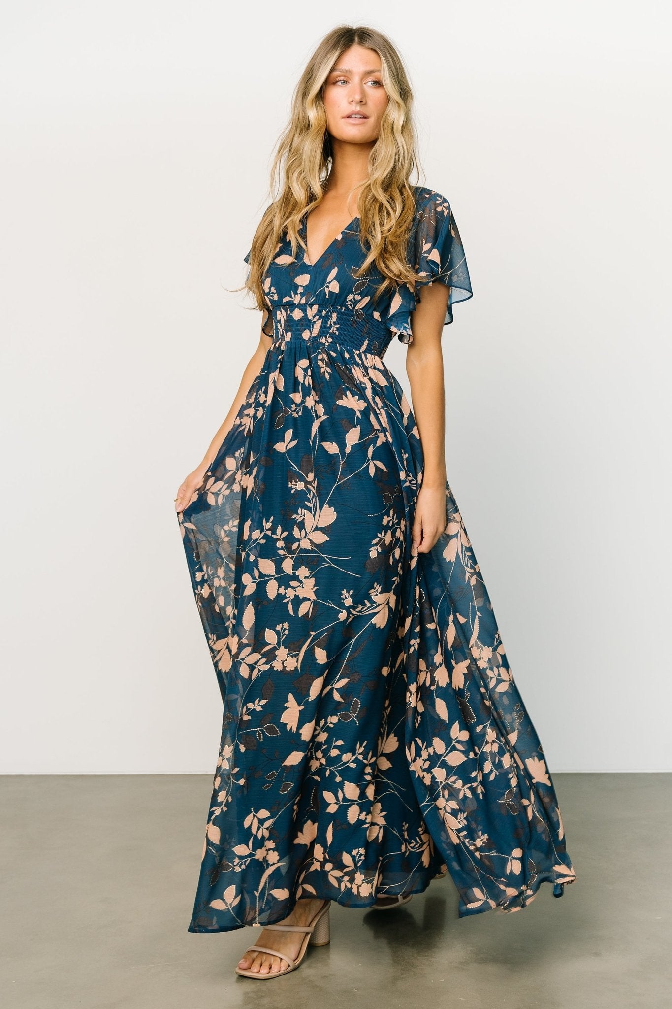 Lynlee Metallic Maxi Dress | Topaz - Baltic Born