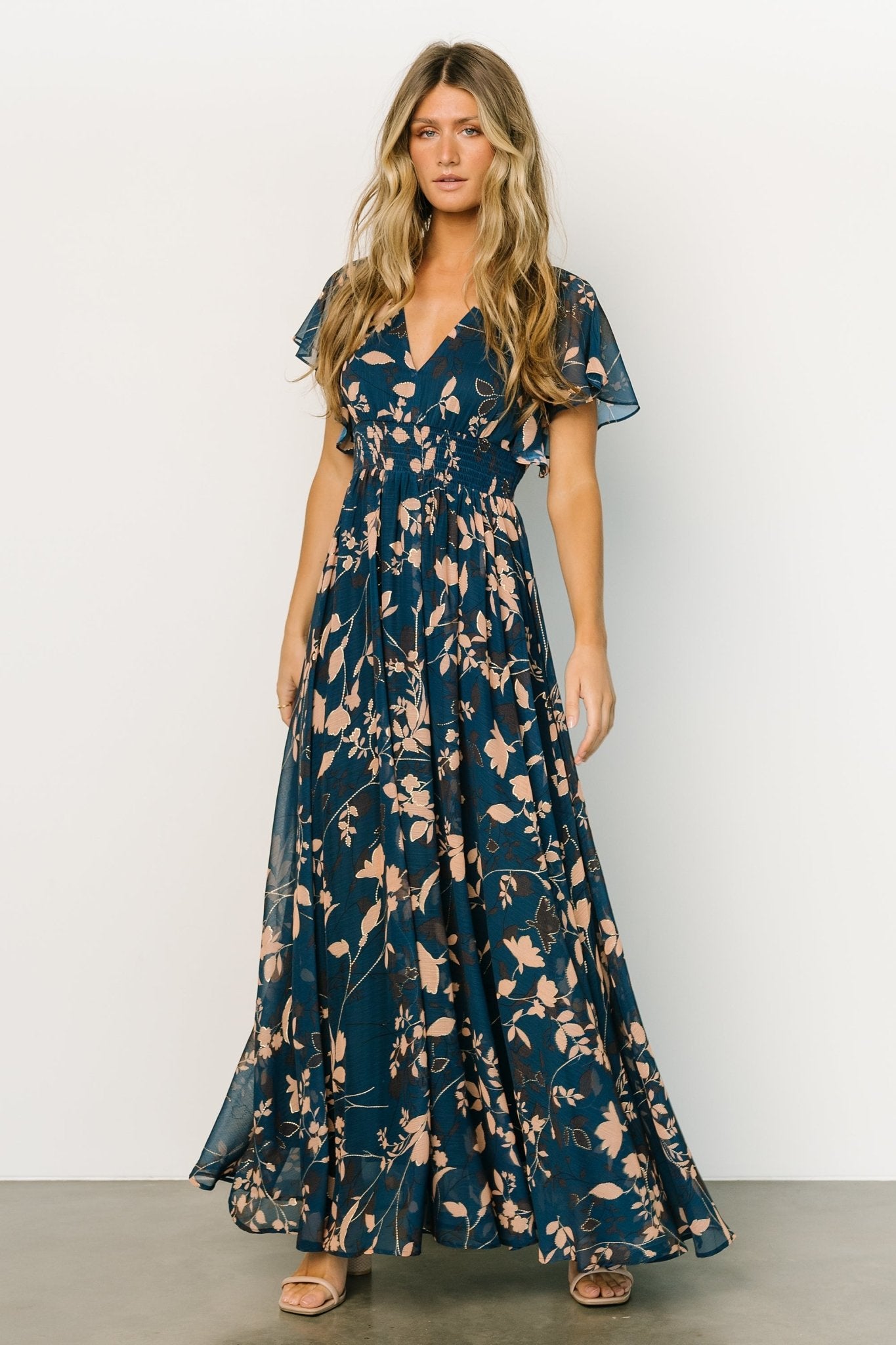 Lynlee Metallic Maxi Dress | Topaz - Baltic Born