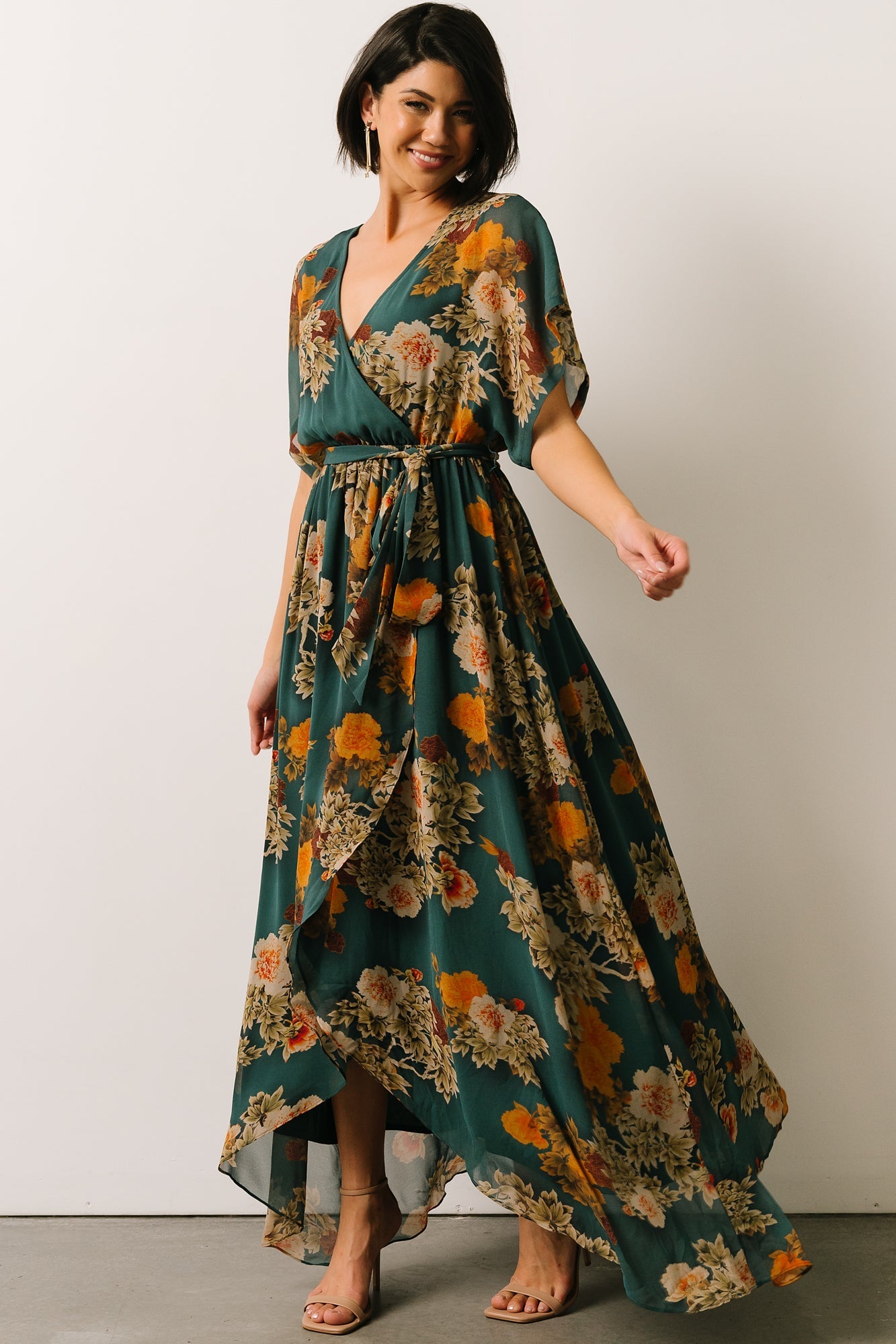 Madeline Maxi Dress | Navy + Coral Floral | Baltic Born