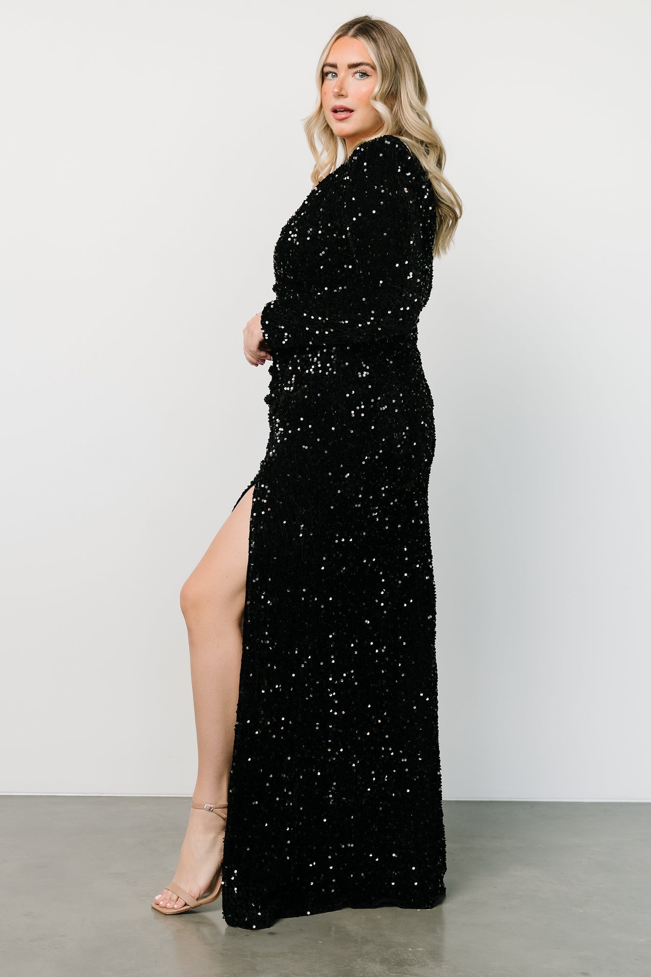 Madonna Sequin Maxi Dress | Black - Baltic Born