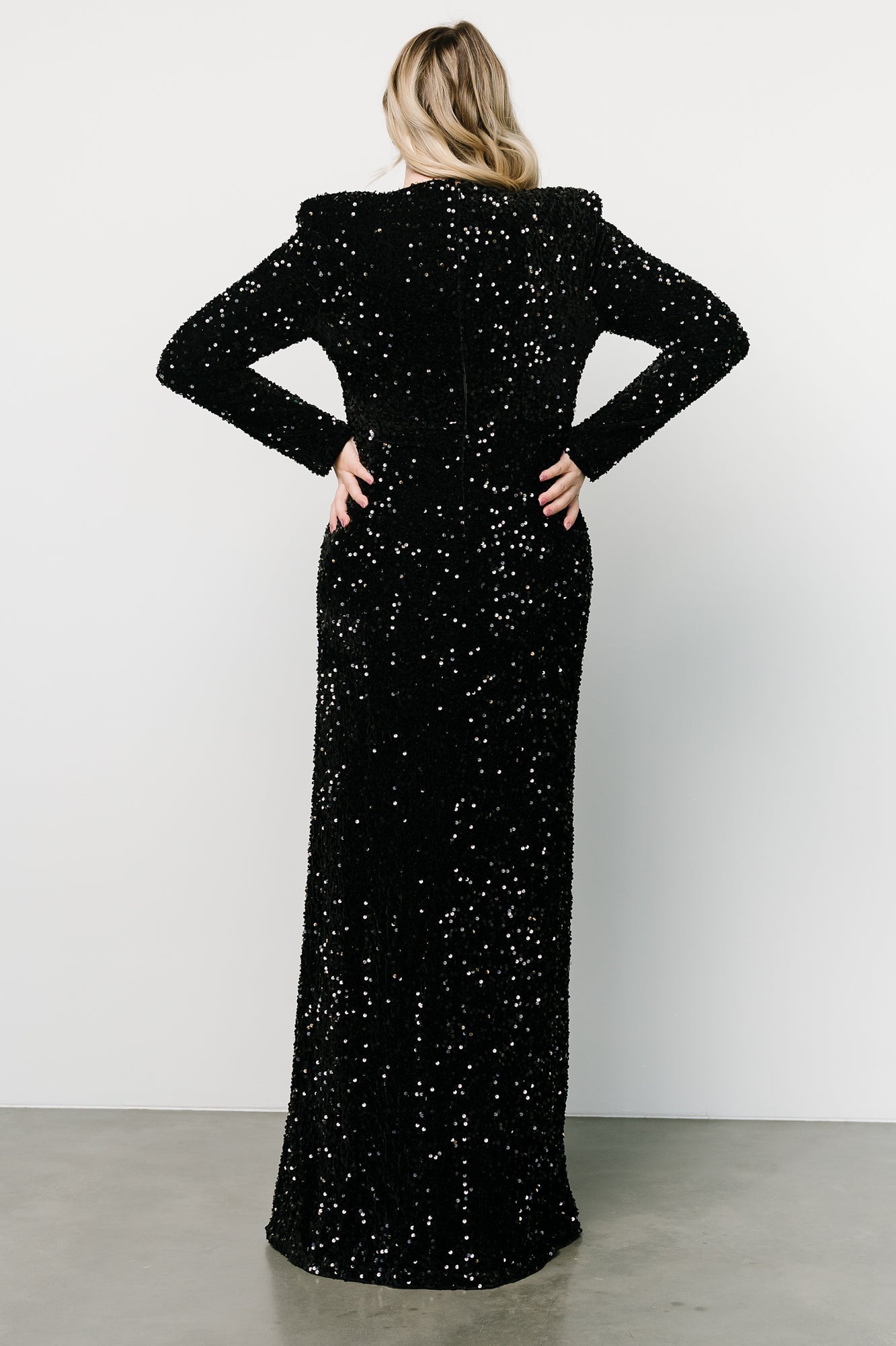 Madonna Sequin Maxi Dress | Black - Baltic Born