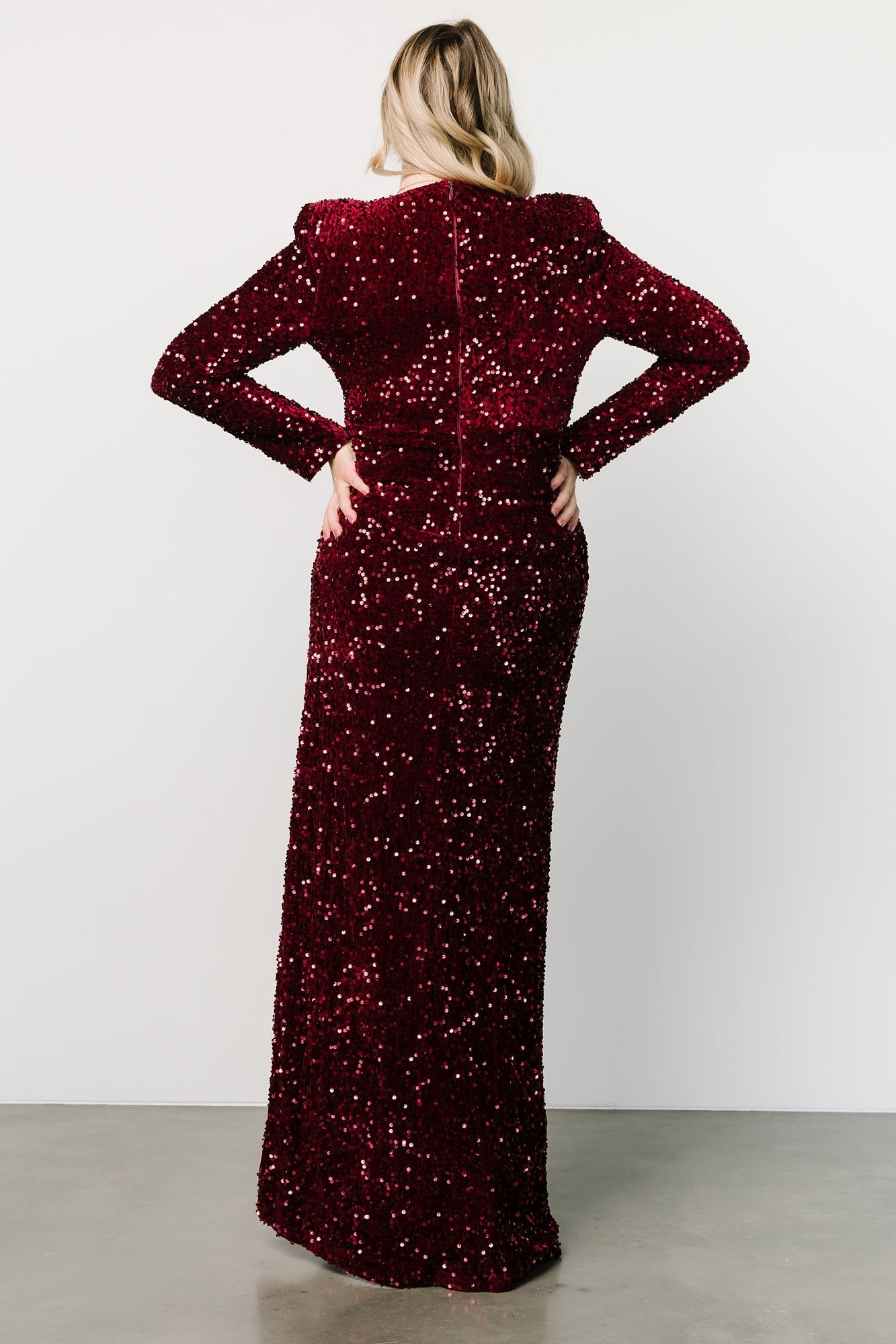 Madonna Sequin Maxi Dress | Burgundy - Baltic Born