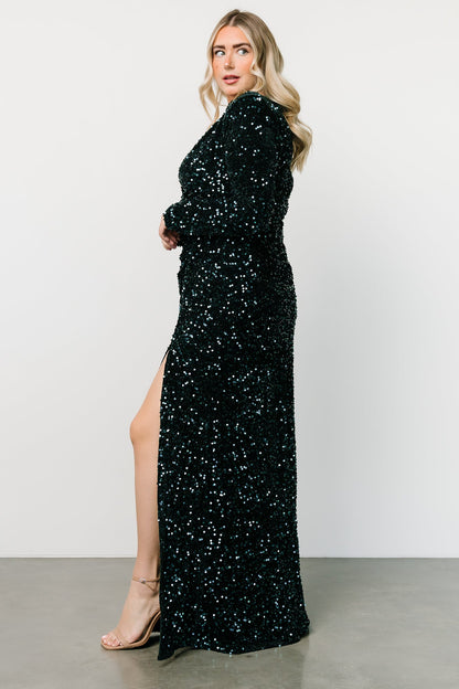 Madonna Sequin Maxi Dress | Emerald - Baltic Born