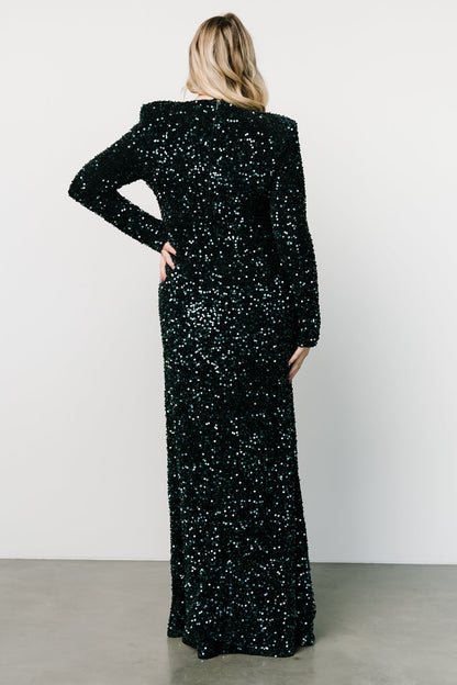 Madonna Sequin Maxi Dress | Emerald - Baltic Born