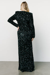 Madonna Sequin Maxi Dress | Emerald | Baltic Born