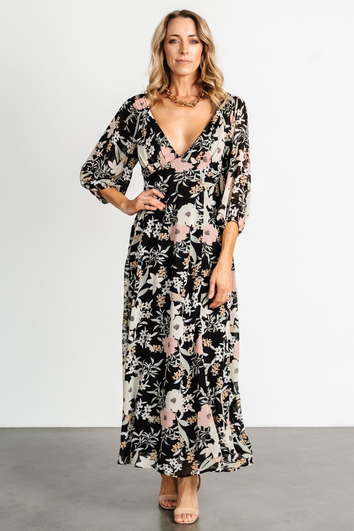 Maisie Maxi Dress | Black Floral - Baltic Born