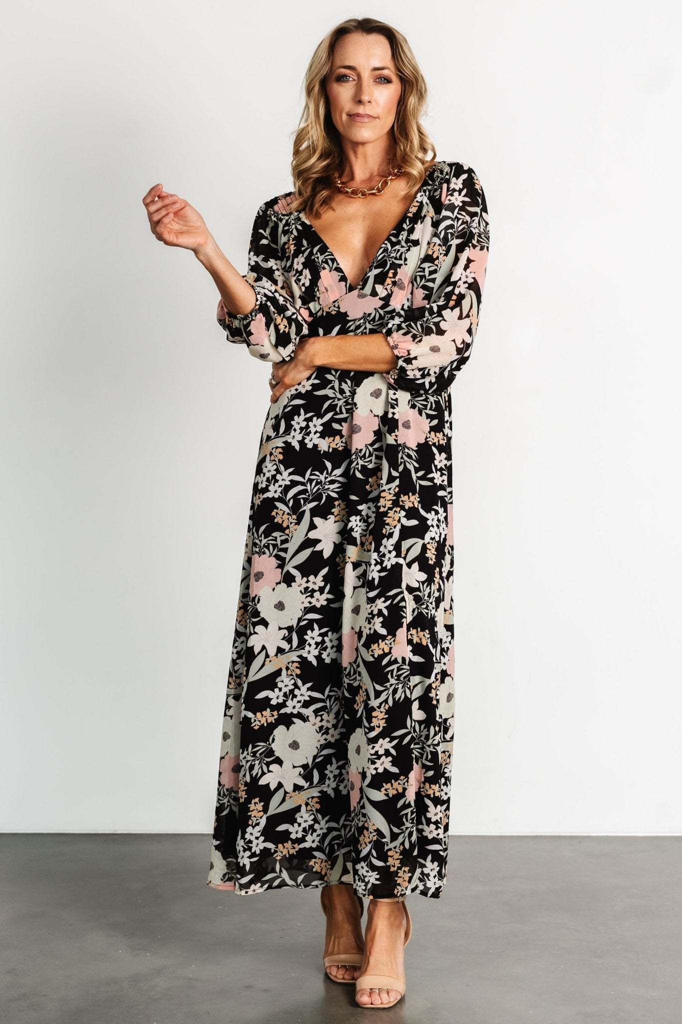 Maisie Maxi Dress | Black Floral - Baltic Born