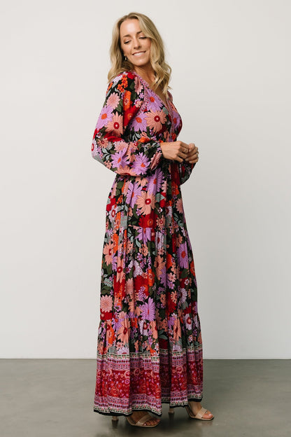 Malena Maxi Dress | Black Multi - Baltic Born