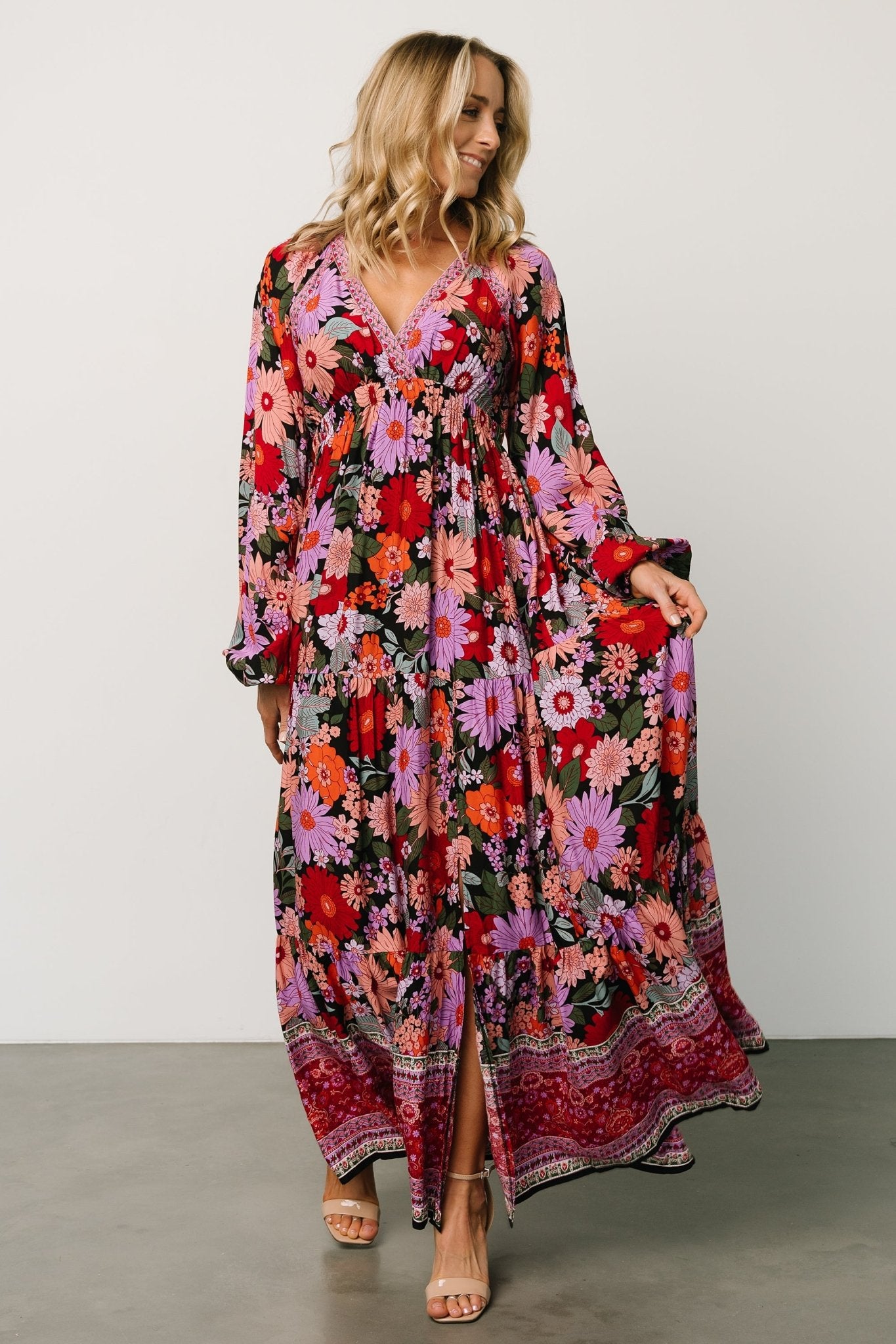 Malena Maxi Dress | Black Multi - Baltic Born