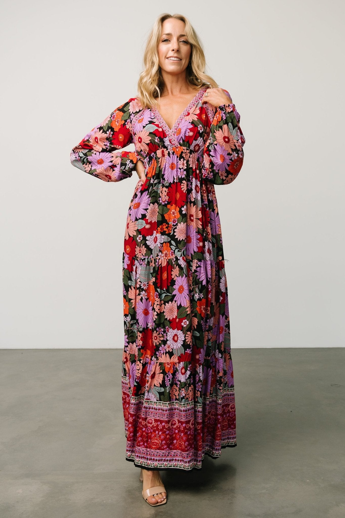 Malena Maxi Dress | Black Multi - Baltic Born