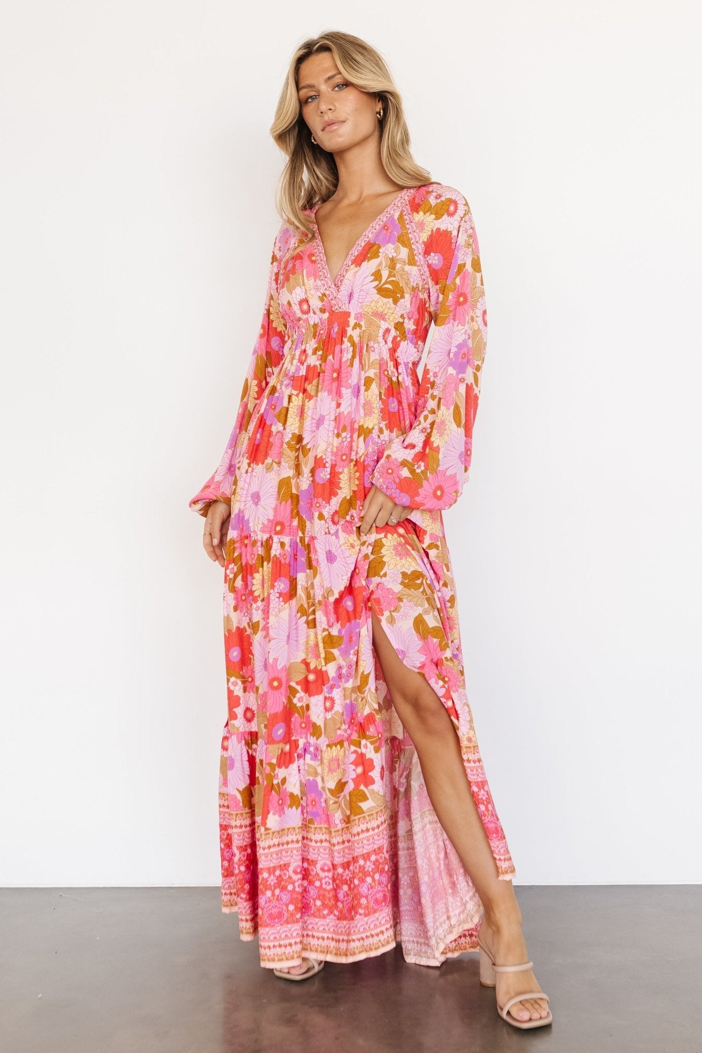 Malena Maxi Dress | Pink Multi - Baltic Born