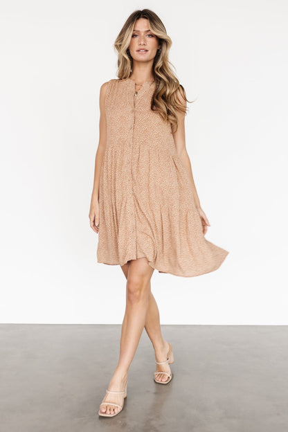 Malone Button Down Short Dress | Camel - Baltic Born