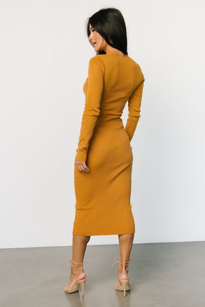 Manhattan Ribbed Sweater Dress | Camel - Baltic Born