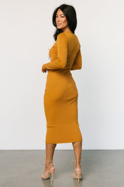 Manhattan Ribbed Sweater Dress | Camel - Baltic Born