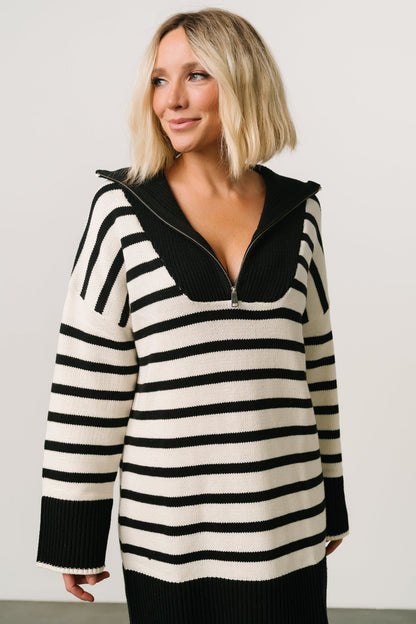 Manon Sweater Dress | Black Stripe - Baltic Born