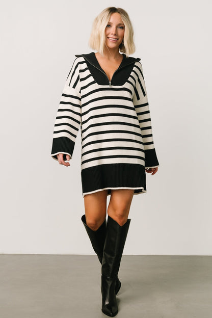 Manon Sweater Dress | Black Stripe - Baltic Born