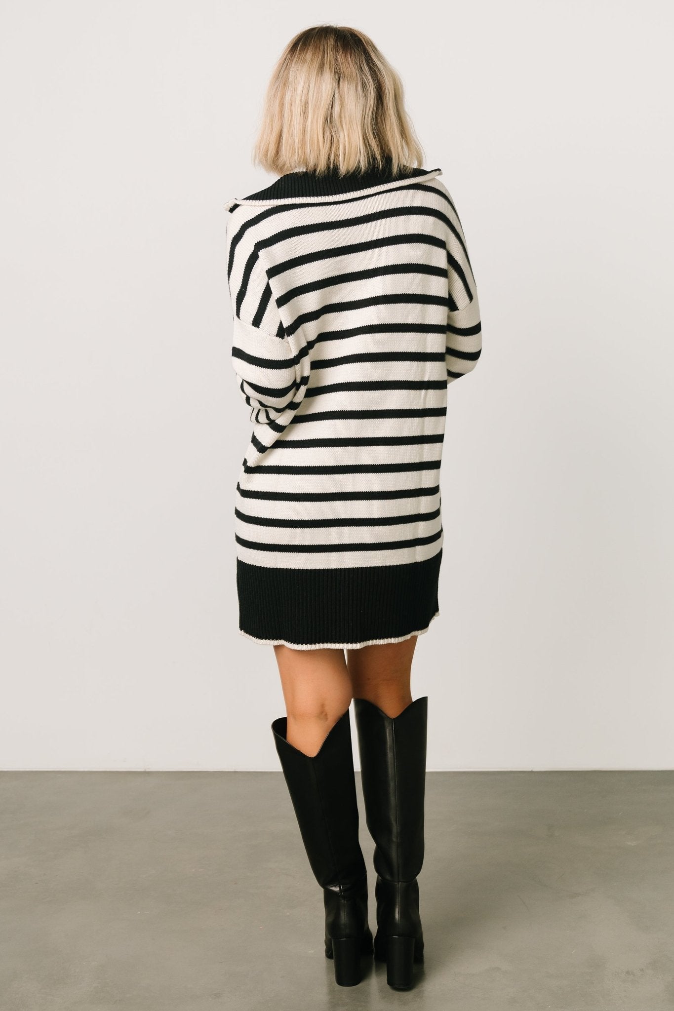 Manon Sweater Dress | Black Stripe - Baltic Born