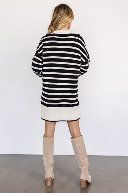 Manon Sweater Dress | Ivory + Black - Baltic Born