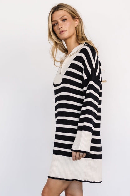 Manon Sweater Dress | Ivory + Black - Baltic Born