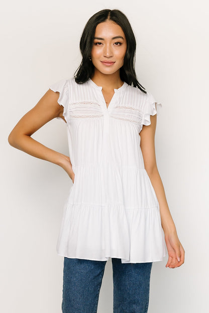 Margaret Tiered Top | White - Baltic Born