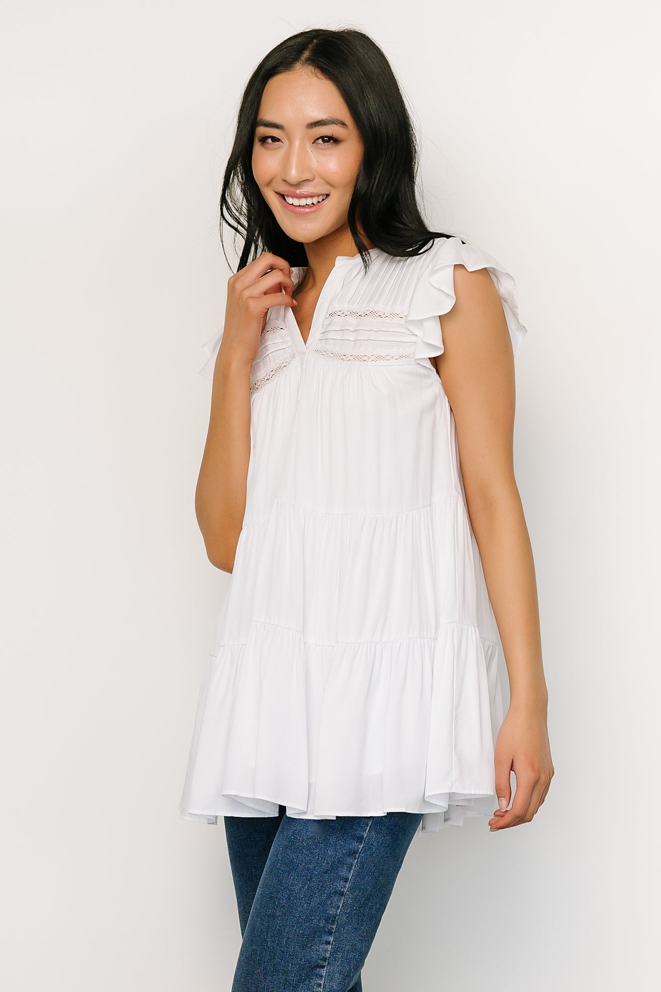 Margaret Tiered Top | White - Baltic Born