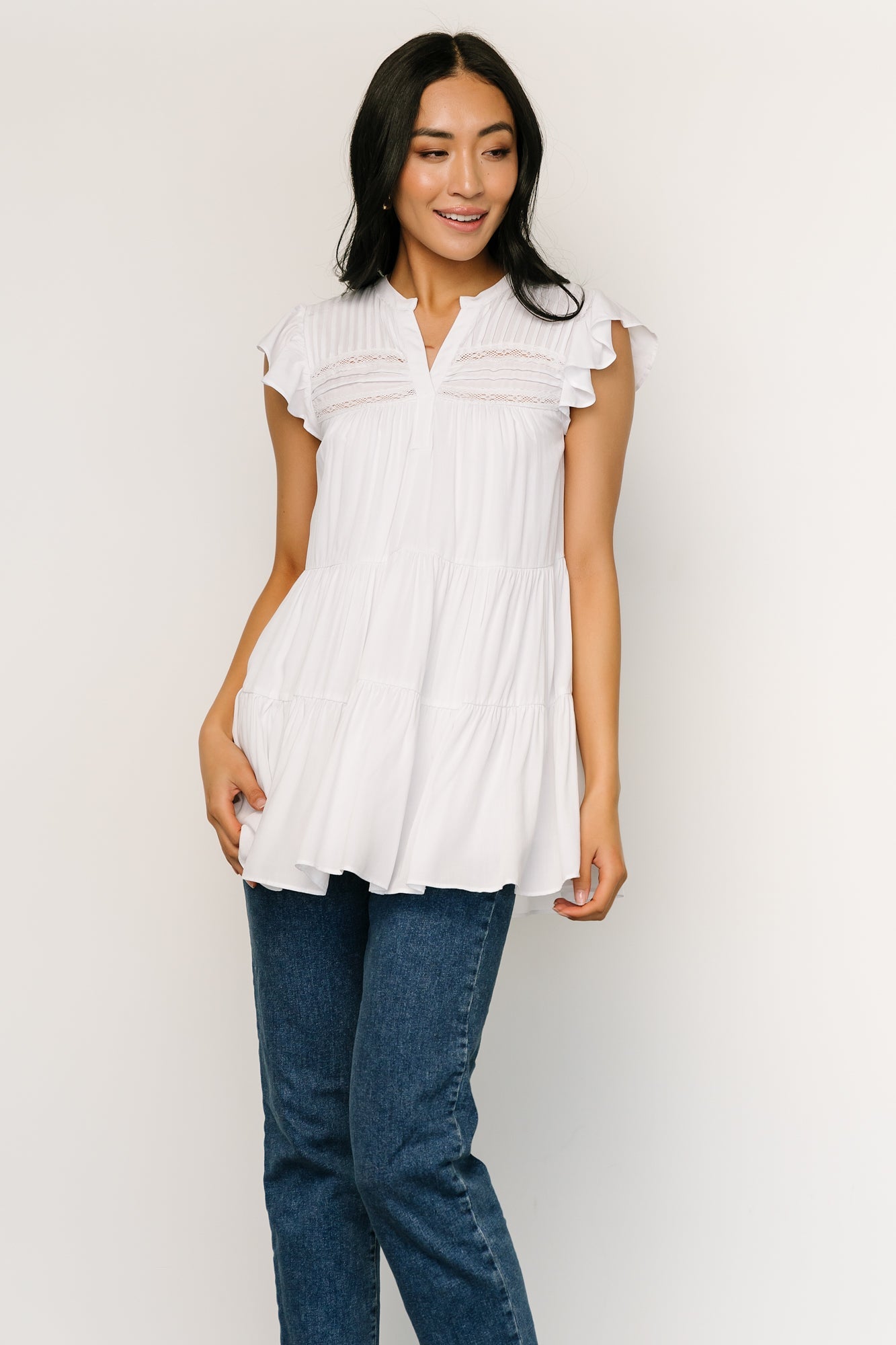 Margaret Tiered Top | White - Baltic Born