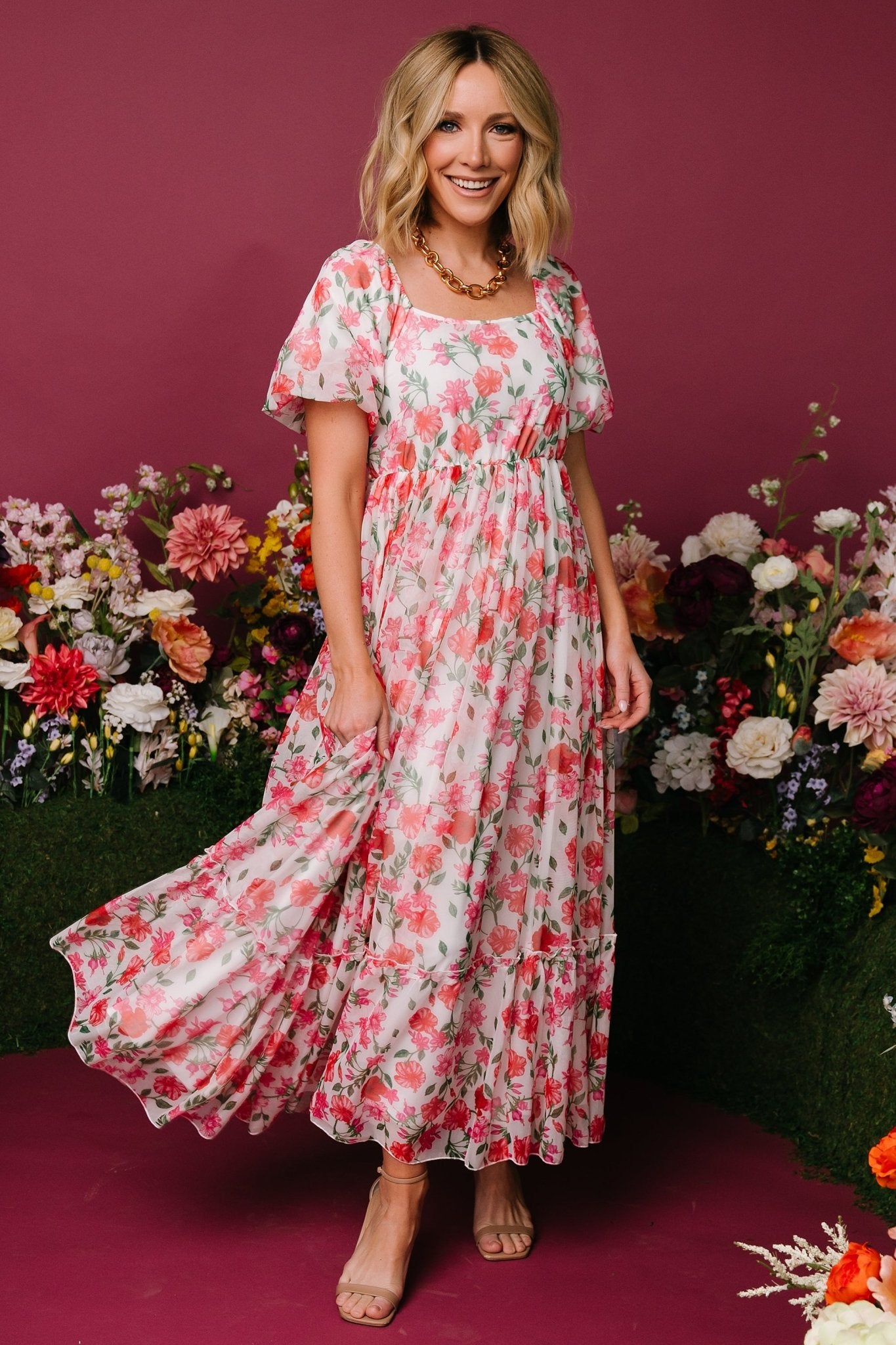 Margo Maxi Dress | Pink Multi Floral - Baltic Born